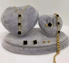 Stainless steel jewelry Necklace Earrings Ring bracelet set Wholesale