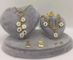 Stainless steel jewelry Necklace Earrings Ring bracelet set Wholesale