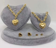 Stainless steel jewelry Necklace Earrings Ring bracelet set Wholesale