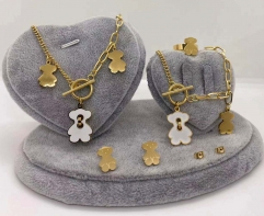 Stainless steel jewelry Necklace Earrings Ring bracelet set Wholesale