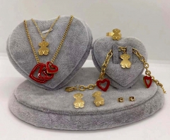 Stainless steel jewelry Necklace Earrings Ring bracelet set Wholesale