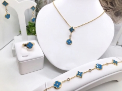 Stainless steel jewelry Necklace Earrings Ring bracelet set Wholesale