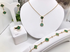 Stainless steel jewelry Necklace Earrings Ring bracelet set Wholesale