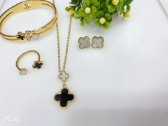 Stainless steel jewelry Necklace Earrings Ring bracelet set Wholesale