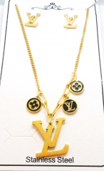 Stainless steel jewelry Necklace Earrings set Wholesal