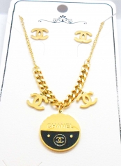 Stainless steel jewelry Necklace Earrings set Wholesal