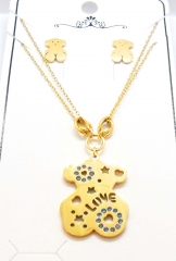 Stainless steel jewelry Necklace Earrings set Wholesal