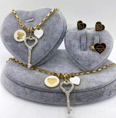 Stainless steel jewelry Necklace Earrings Ring bracelet set Wholesale