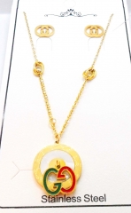 Stainless steel jewelry Necklace Earrings set Wholesale