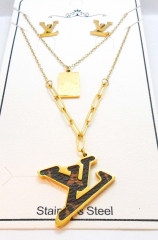 Stainless steel jewelry Necklace Earrings set Wholesale