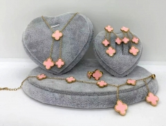 Stainless steel jewelry Necklace Earrings bracelet ring set Wholesale