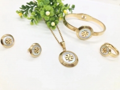 Stainless steel jewelry Necklace Earrings Ring bracelet set Wholesale