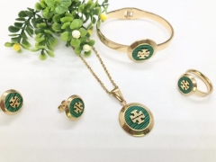 Stainless steel jewelry Necklace Earrings Ring bracelet set Wholesale