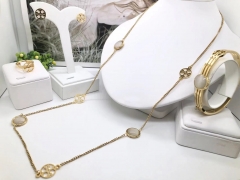 Stainless steel jewelry Necklace Earrings Ring bracelet set Wholesale