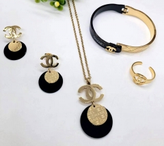 Stainless steel jewelry Necklace Earrings Ring bracelet set Wholesale