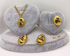 Stainless steel jewelry Necklace Earrings Ring bracelet set Wholesale