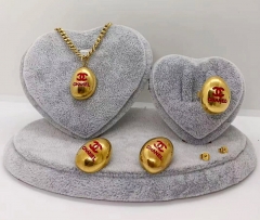 Stainless steel jewelry Necklace Earrings Ring bracelet set Wholesale