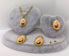 Stainless steel jewelry Necklace Earrings Ring bracelet set Wholesale