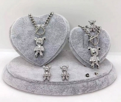Stainless steel jewelry Necklace Earrings Ring bracelet set Wholesale