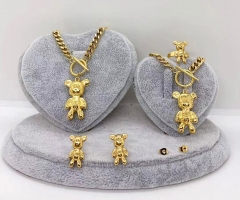 Stainless steel jewelry Necklace Earrings Ring bracelet set Wholesale