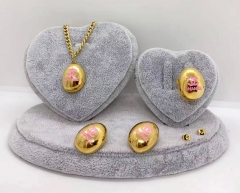 Stainless steel jewelry Necklace Earrings Ring bracelet set Wholesale