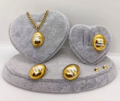 Stainless steel jewelry Necklace Earrings Ring bracelet set Wholesale