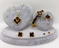 Stainless steel jewelry Necklace Earrings Ring bracelet set Wholesale