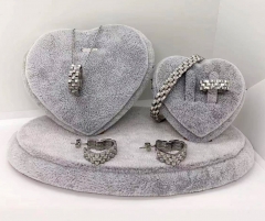Stainless steel jewelry Necklace Earrings Ring bracelet set Wholesale