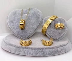 Stainless steel jewelry Necklace Earrings Ring bracelet set Wholesale