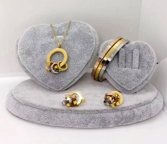 Stainless steel jewelry Necklace Earrings Ring bracelet set Wholesale