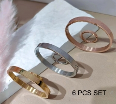 Stainless steel jewelry Ring bracelet set Wholesale