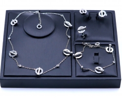 Stainless steel jewelry necklace earring bangle ring set Wholesale