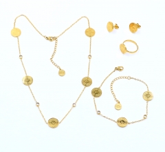 Stainless steel jewelry necklace earring bangle ring set Wholesale