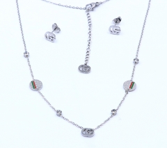 Stainless steel jewelry necklace earring set Wholesale