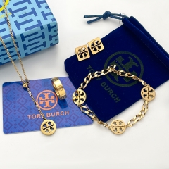 Stainless steel jewelry necklace earring Bracelet ring set Wholesale