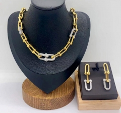 Stainless steel + copper jewelry necklace Earrings Wholesale