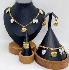Stainless steel jewelry necklace Bracelet ring Earrings Wholesale