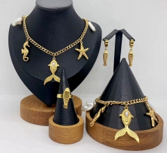 Stainless steel jewelry necklace Bracelet ring Earrings Wholesale