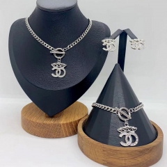 Stainless steel +copper jewelry necklace Bracelet  Earrings Wholesale