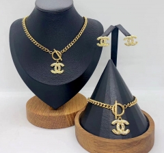 Stainless steel +copper jewelry necklace Bracelet  Earrings Wholesale