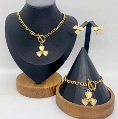 Stainless steel +copper jewelry necklace Bracelet  Earrings Wholesale