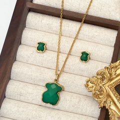 Fashion stainless steel tous  bear jewelry set for women