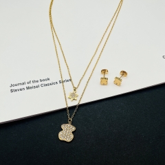 Fashion stainless steel tous  bear jewelry set for women