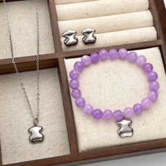 Fashion stainless steel tous  bear jewelry set for women