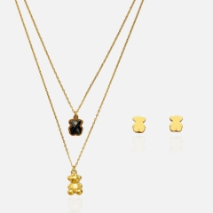 Fashion stainless steel tous  bear jewelry set for women