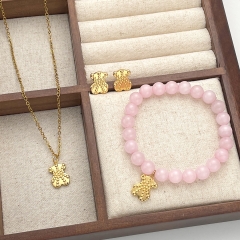 Fashion stainless steel tous  bear jewelry set for women