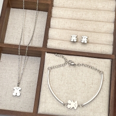 Fashion stainless steel tous  bear jewelry set for women