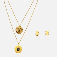 Fashion stainless steel tous  bear jewelry set for women