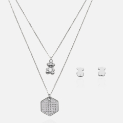 Fashion stainless steel tous  bear jewelry set for women