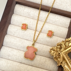 Fashion stainless steel tous  bear jewelry set for women